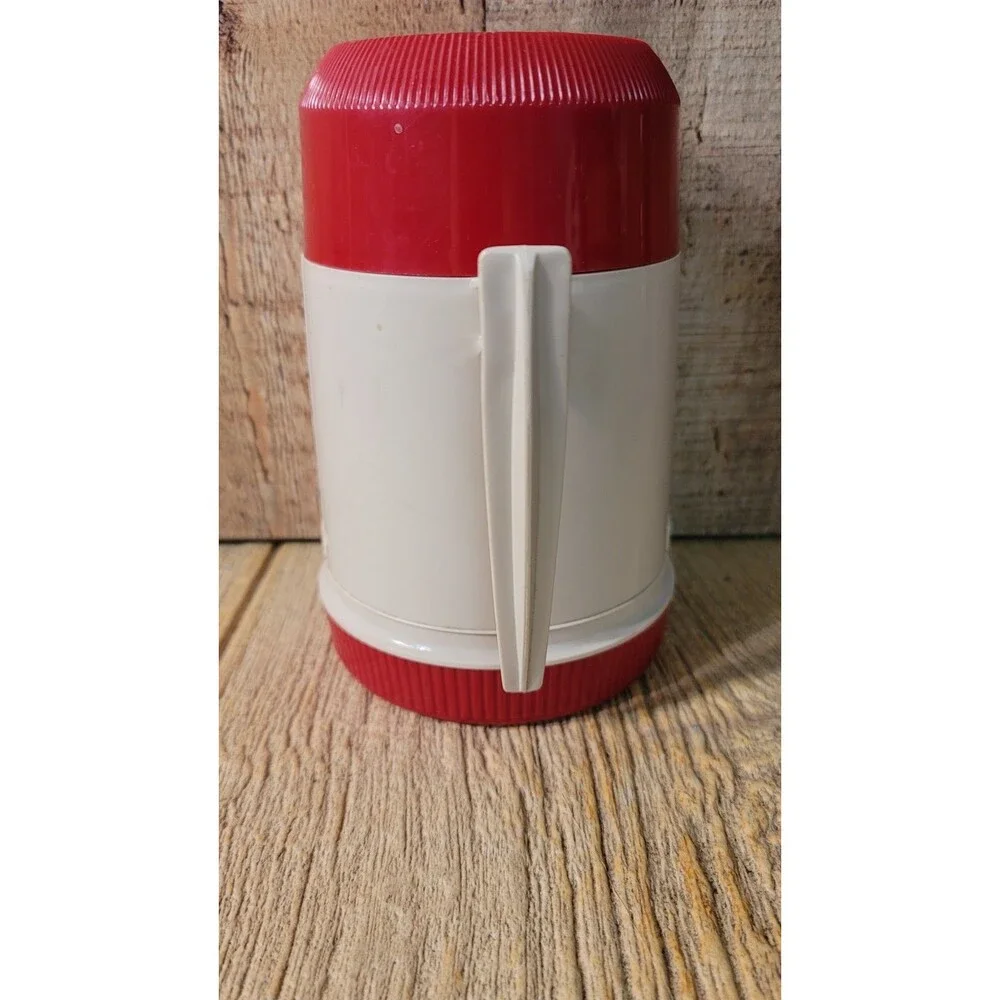 Vintage THERMOS Brand RED 10 Oz. Wide Mouth w/Handle King-Seeley Made in USA